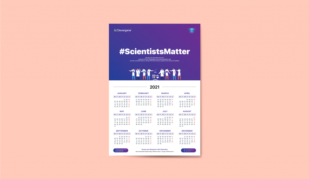 Clevergene official 2021 calendars launched #ScientistsMatter